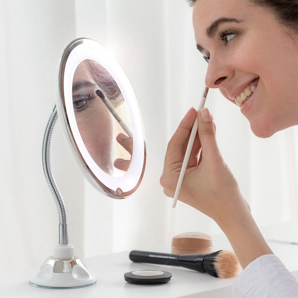 LED magnifying mirror with Flexible Arm and Suction Pad