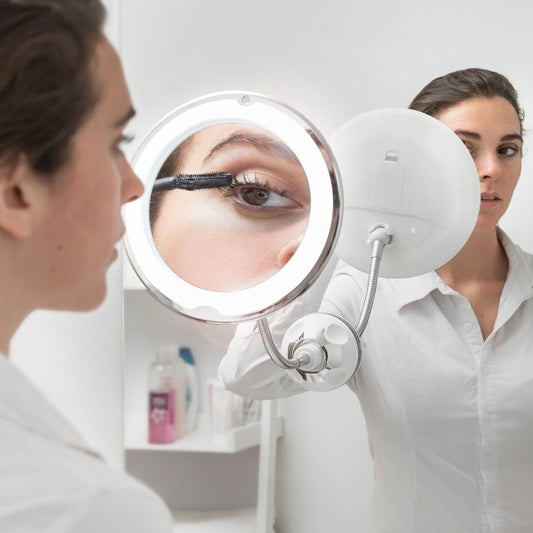 LED magnifying mirror with Flexible Arm and Suction Pad